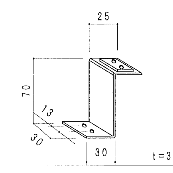 四方枠用Ｚ型ブラケット B-MSBKZ 【4個-1組】