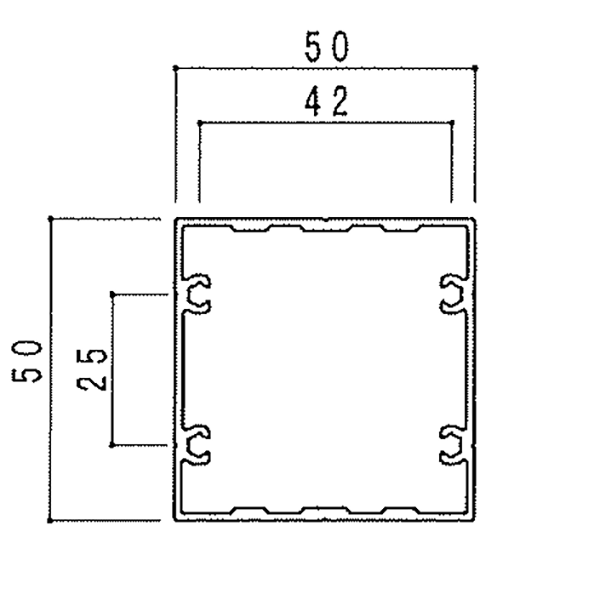 50ｘ50角パイプ KT-P5050 【定尺=5500】